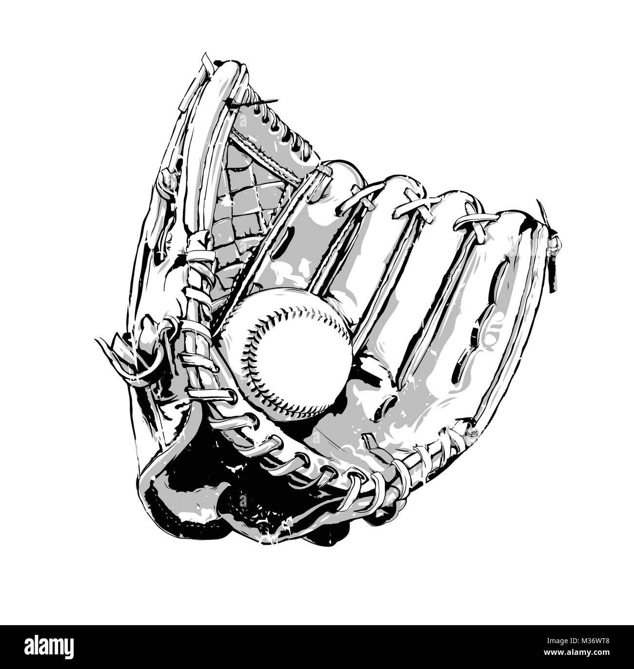 Marrone guanto da baseball e sfera Illustrazione Vettoriale