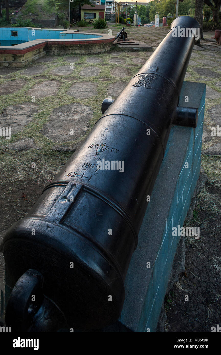 Cypher di King George II Cannon, solapur, Maharashtra India Asia Foto Stock