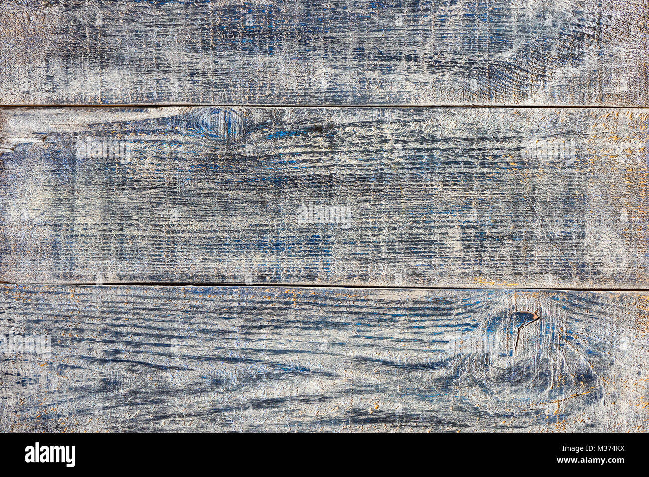 Grigio blu denim vernice effetto legno vecchio tavole dipinte shabby texture di sfondo Foto Stock