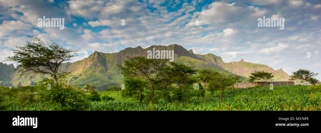Ottima vista della Serra da Malagueta sulle isole di Capo Verde Foto Stock