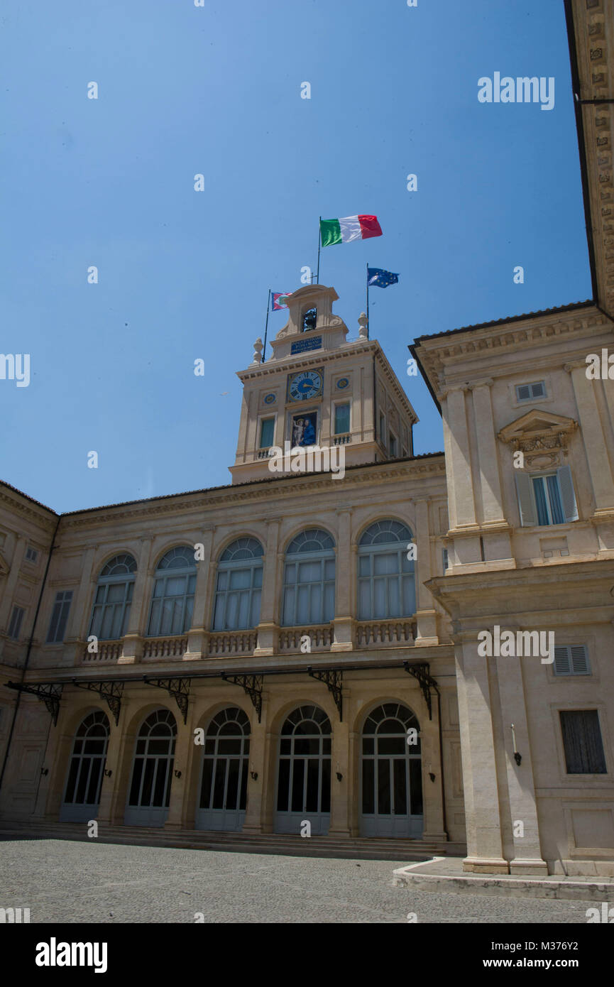 L'Europa, Italia, Lazio, Roma, Roma, Palazzo del Quirinale, costruita sul colle omonimo, ex residenza dei Papi, è la residenza del Presidente della Repubblica Italiana. Palazzina Gregoriana Foto Stock