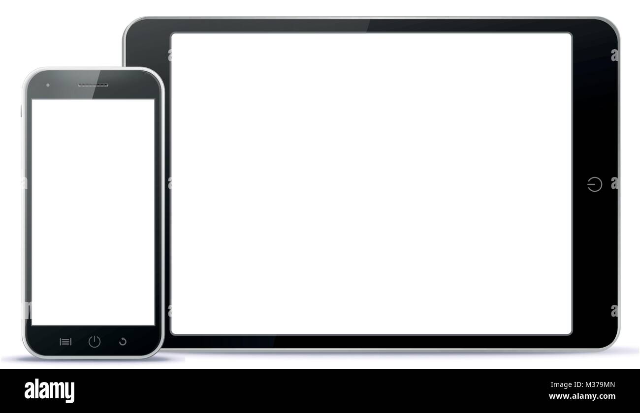 Tablet PC e telefono cellulare illustrazione vettoriale. Illustrazione Vettoriale