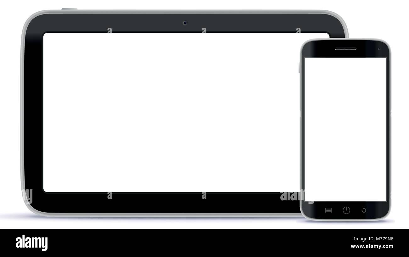 Tablet PC e telefono cellulare illustrazione vettoriale. Illustrazione Vettoriale