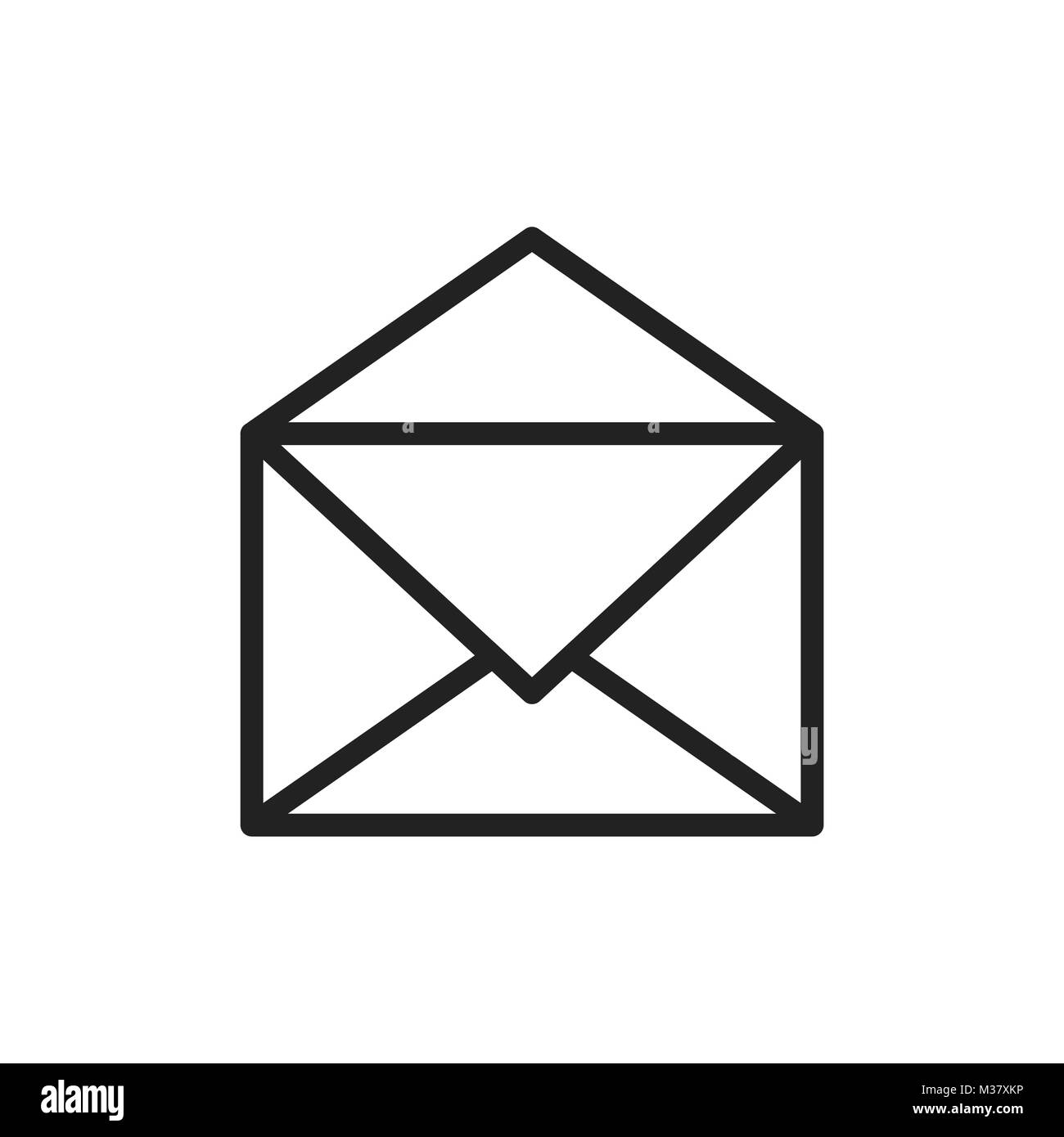 Busta per corrispondenza secondo l'icona vettore. Piano di posta elettronica illustrazione vettoriale. E-mail la concezione di business pittogramma su sfondo bianco. Illustrazione Vettoriale