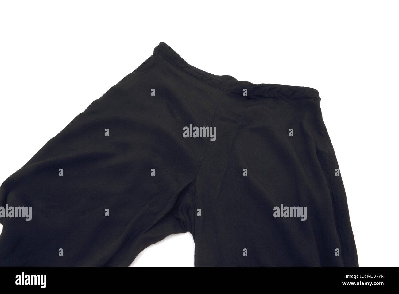 Nero pantaloni crêpe parte di un pezzo di due outfit Foto Stock