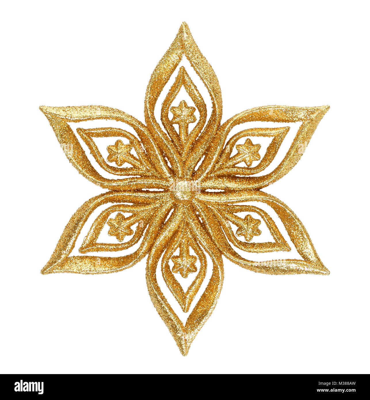 Stella di Natale isolato su sfondo bianco di close-up Foto Stock