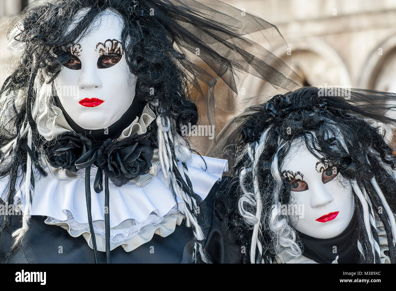 Venezia, Italia - 5 Febbraio 2018 - Le maschere del carnevale 2018. Il Carnevale di Venezia è un festival annuale tenutasi a Venezia, Italia. Il festival è giornate mondiali Foto Stock