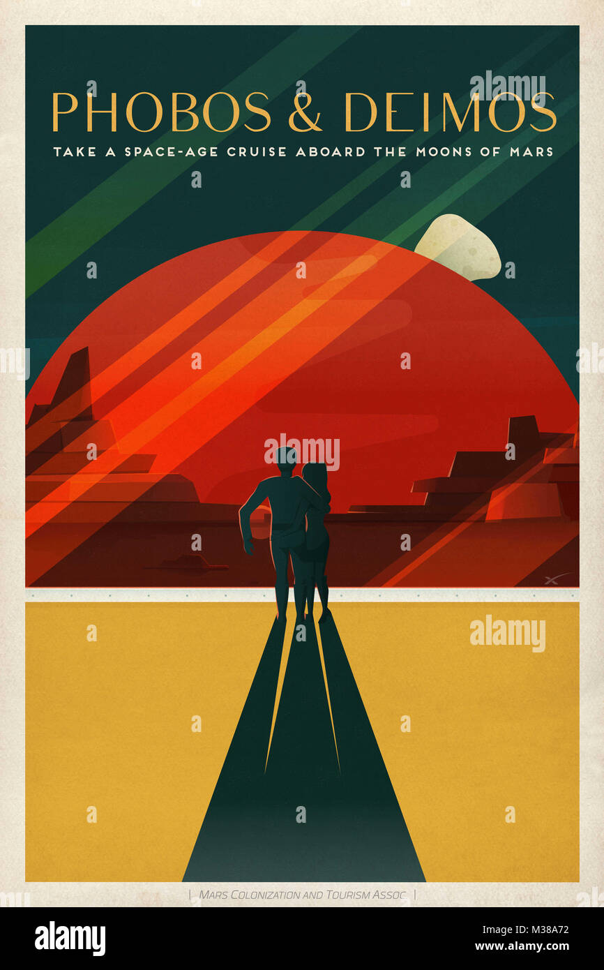 Poster di viaggio Phobos e Deimos s Foto Stock