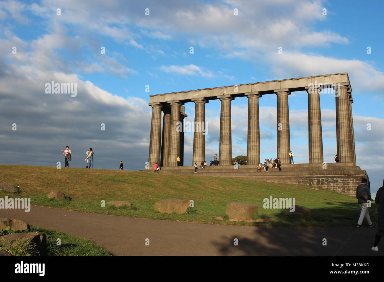 Il monumento nazionale su Calton Hill in Edinburgh Foto Stock