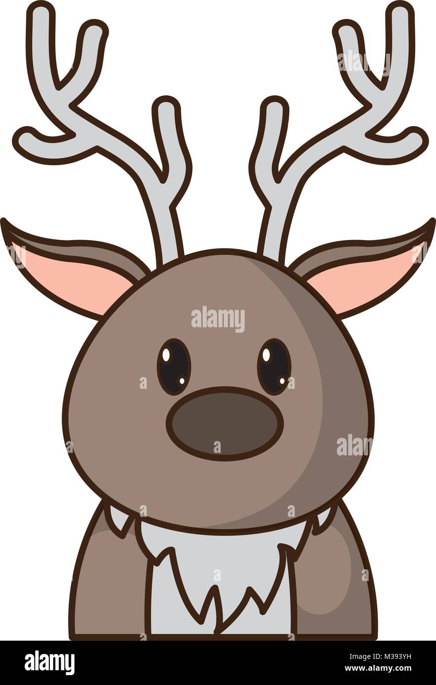 Adorabili le renne simpatico personaggio animale Illustrazione Vettoriale
