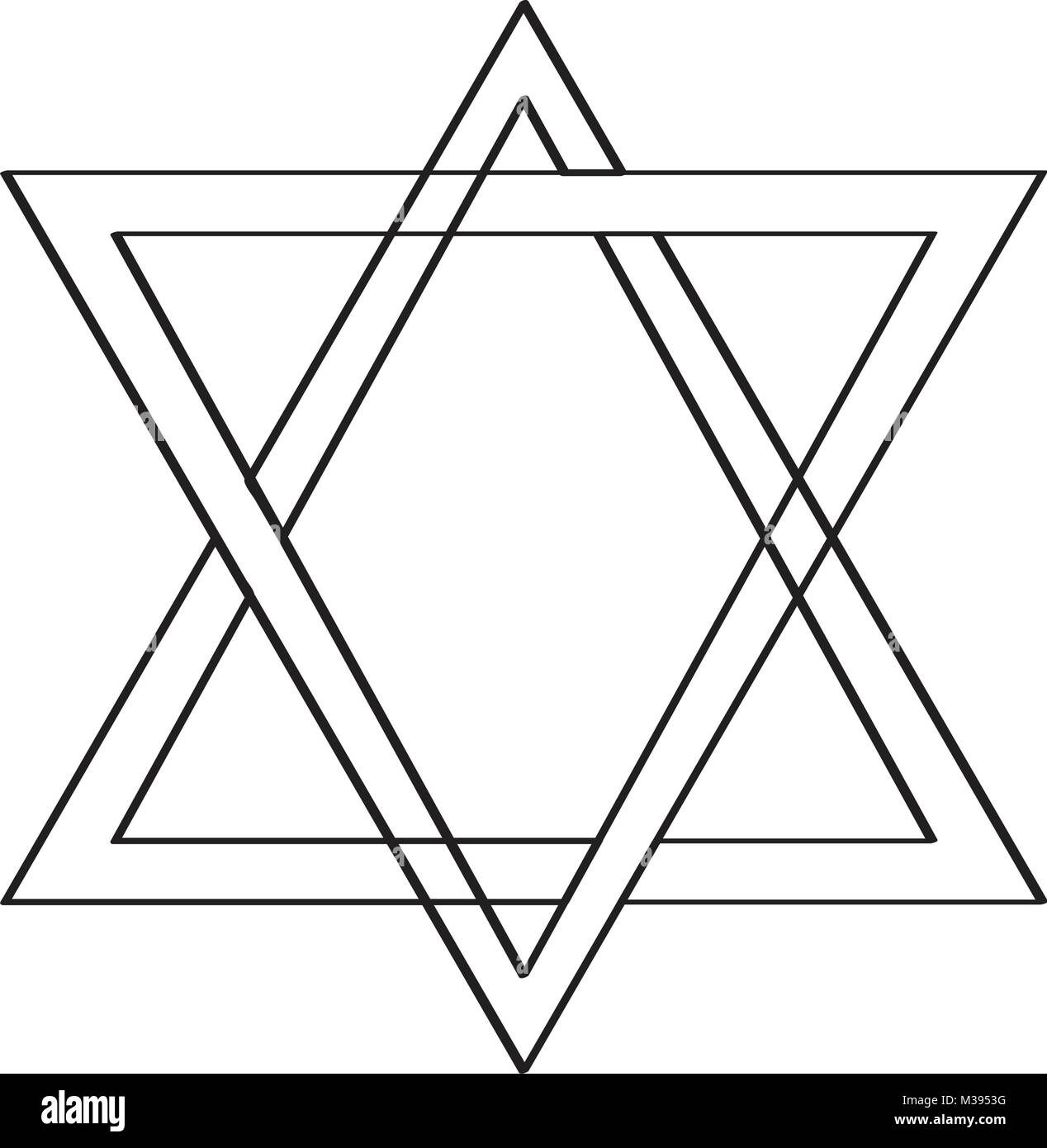 Isolato golden jewish icona a forma di stella Illustrazione Vettoriale