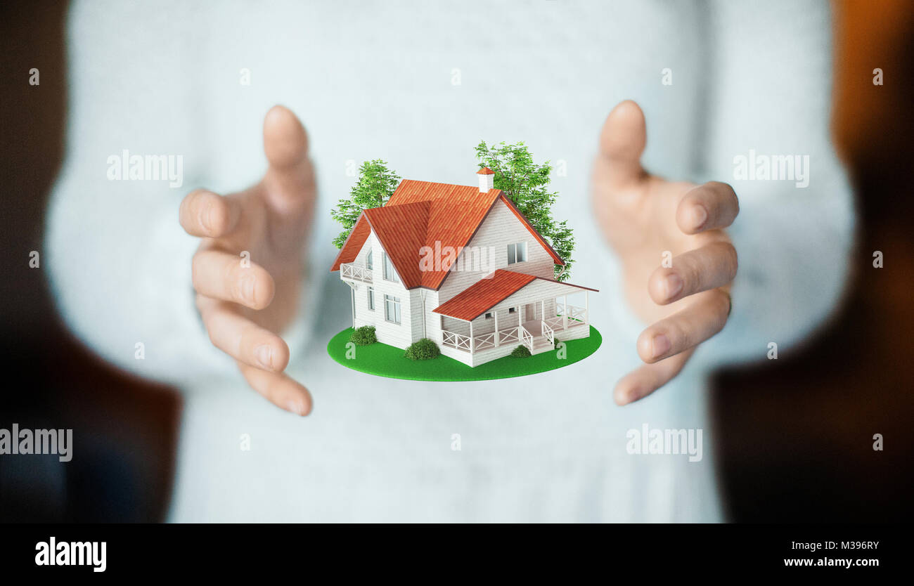 Casa a portata di mano, nuova casa, il concetto di prestito Foto Stock