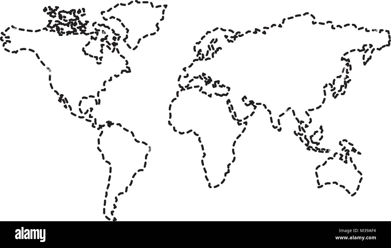 Mappa del mondo con i paesi continente Illustrazione Vettoriale