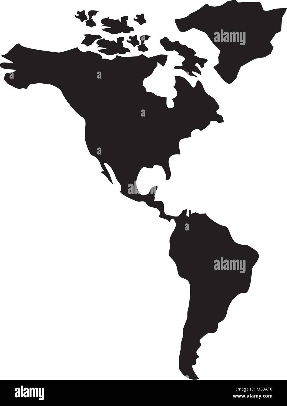 Nord e sud america mappa continente Immagine e Vettoriale - Alamy