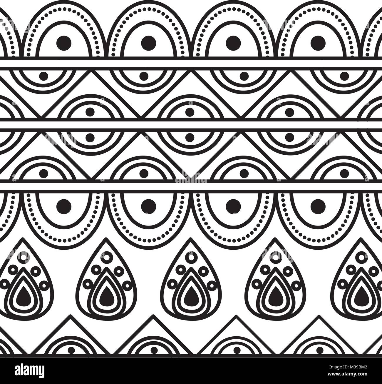 Indian ornamentali motivi etnici decorazioni orientali modello Immagine e  Vettoriale - Alamy