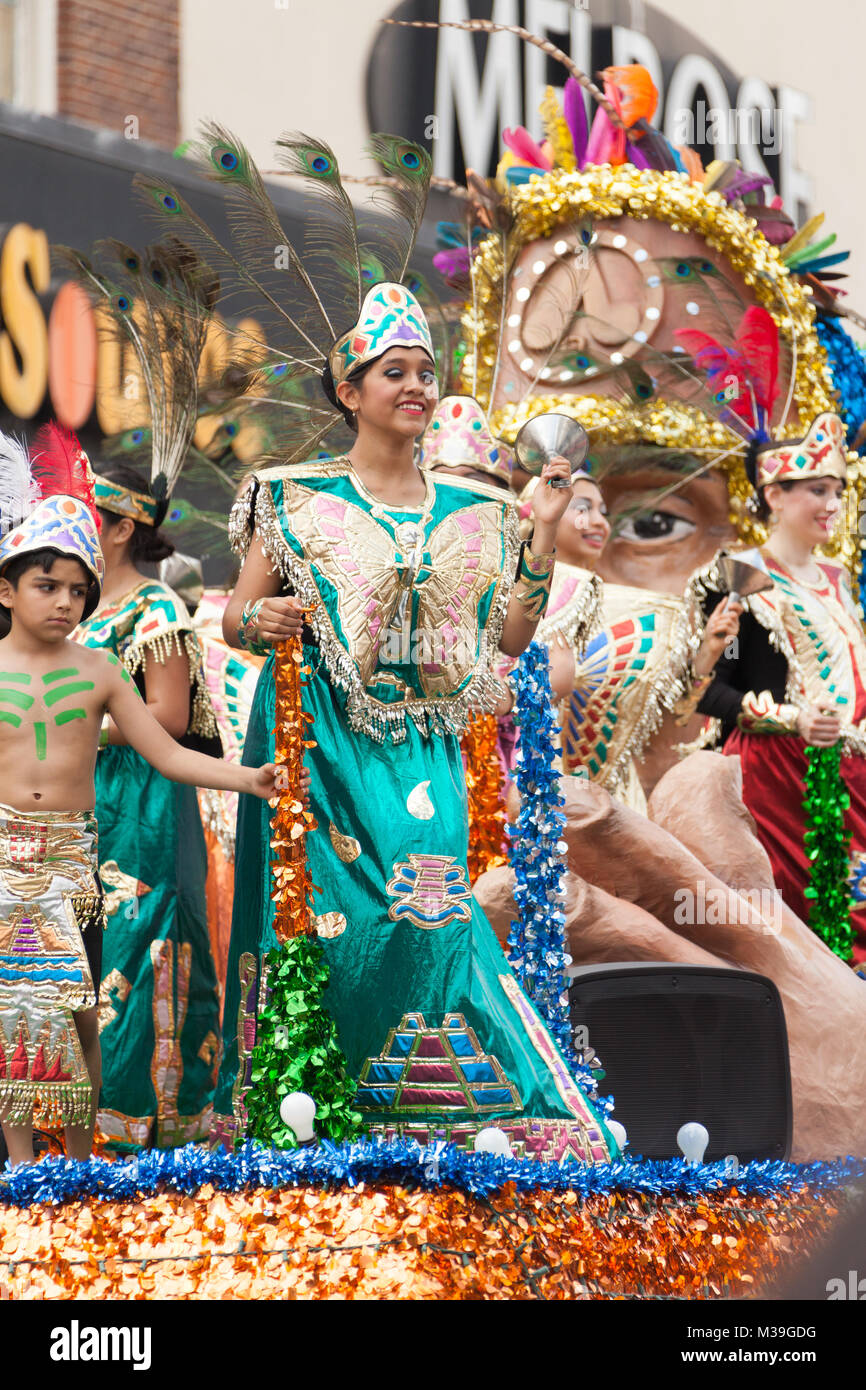 Brownsville, Texas, Stati Uniti d'America - 25 febbraio 2017, Grand Parade internazionale è parte del Charro giorni Fiesta - Fiestas Mexicanas, un bi-festival nazionale Foto Stock