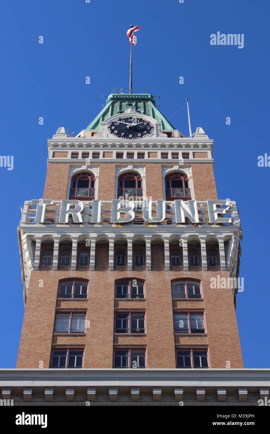 Oakland Tribune torre costruito 1922 di Oakland, California Foto Stock