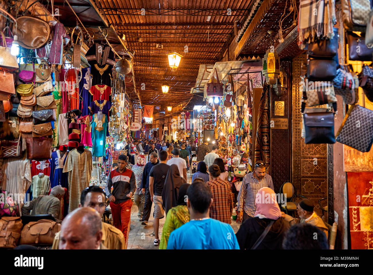 Mercato berbera a Marrakech, Marocco, Africa Foto Stock