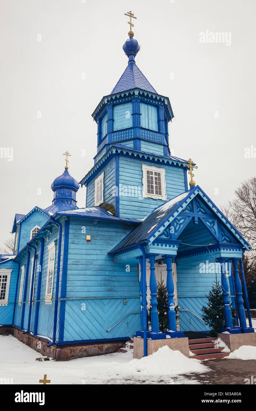 Chiesa ortodossa di esaltazione della Santa Croce nel villaggio di Narew, Hajnowka County nel Voivodato Podlaskie del nord-est della Polonia Foto Stock