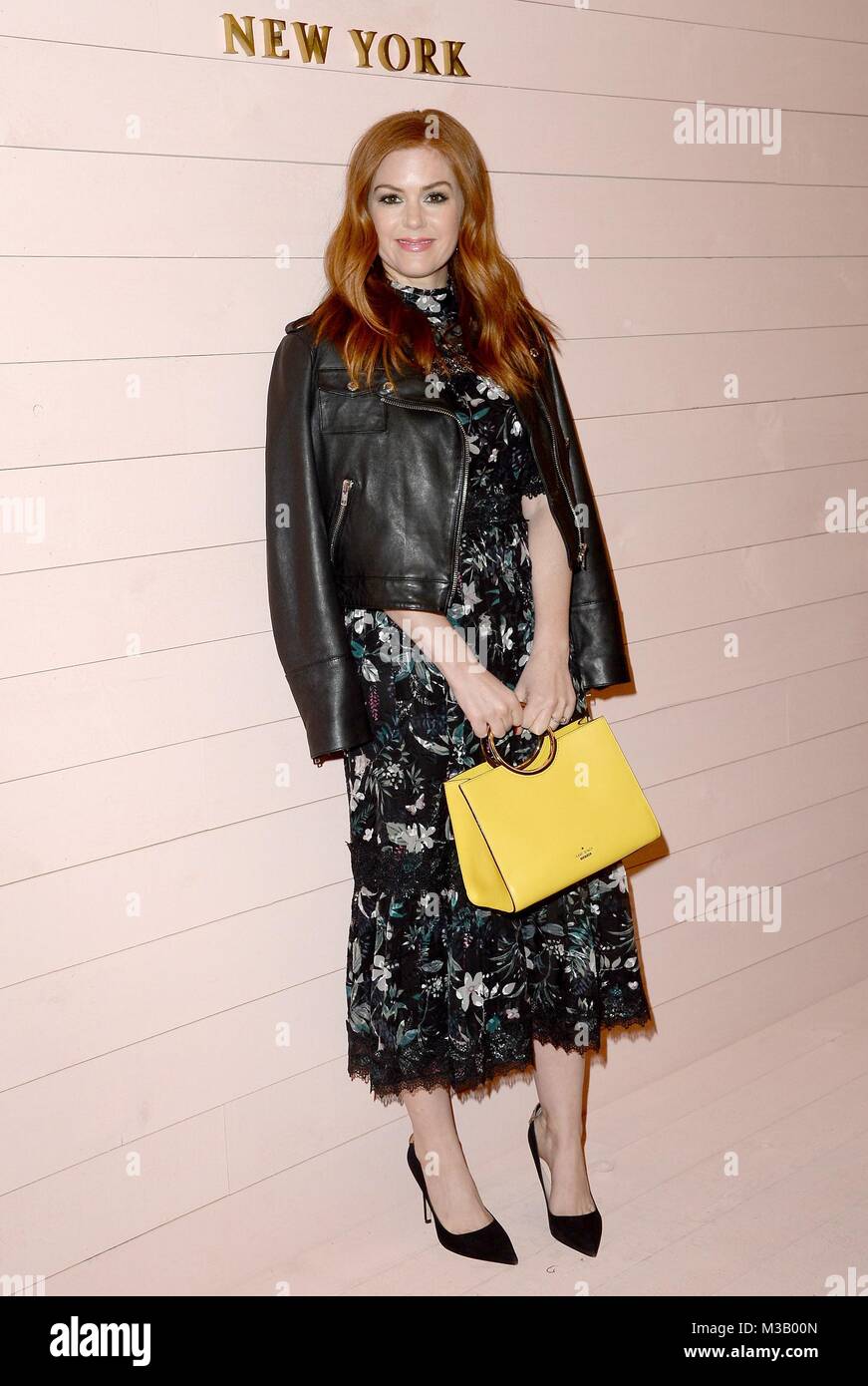 New York, NY, STATI UNITI D'AMERICA. Il 9 febbraio, 2018. Isla Fisher di presenze per Kate Spade New York Autunno/Inverno 2018 Presentazione, Masonic Hall di New York, NY Febbraio 9, 2018. Credito: Kristin Callahan/Everett raccolta/Alamy Live News Foto Stock