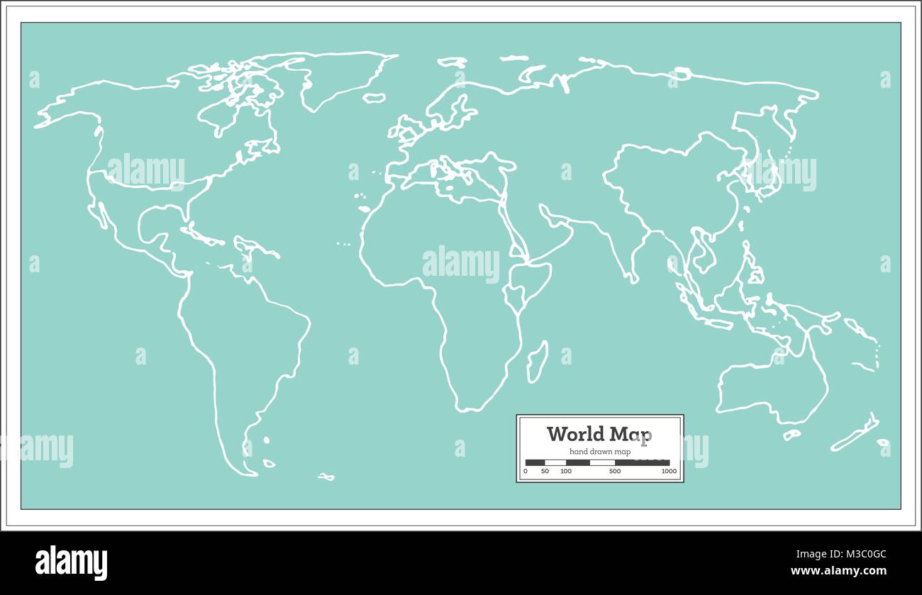 Retrò mappa del mondo. Illustrazione Vettoriale. Illustrazione Vettoriale