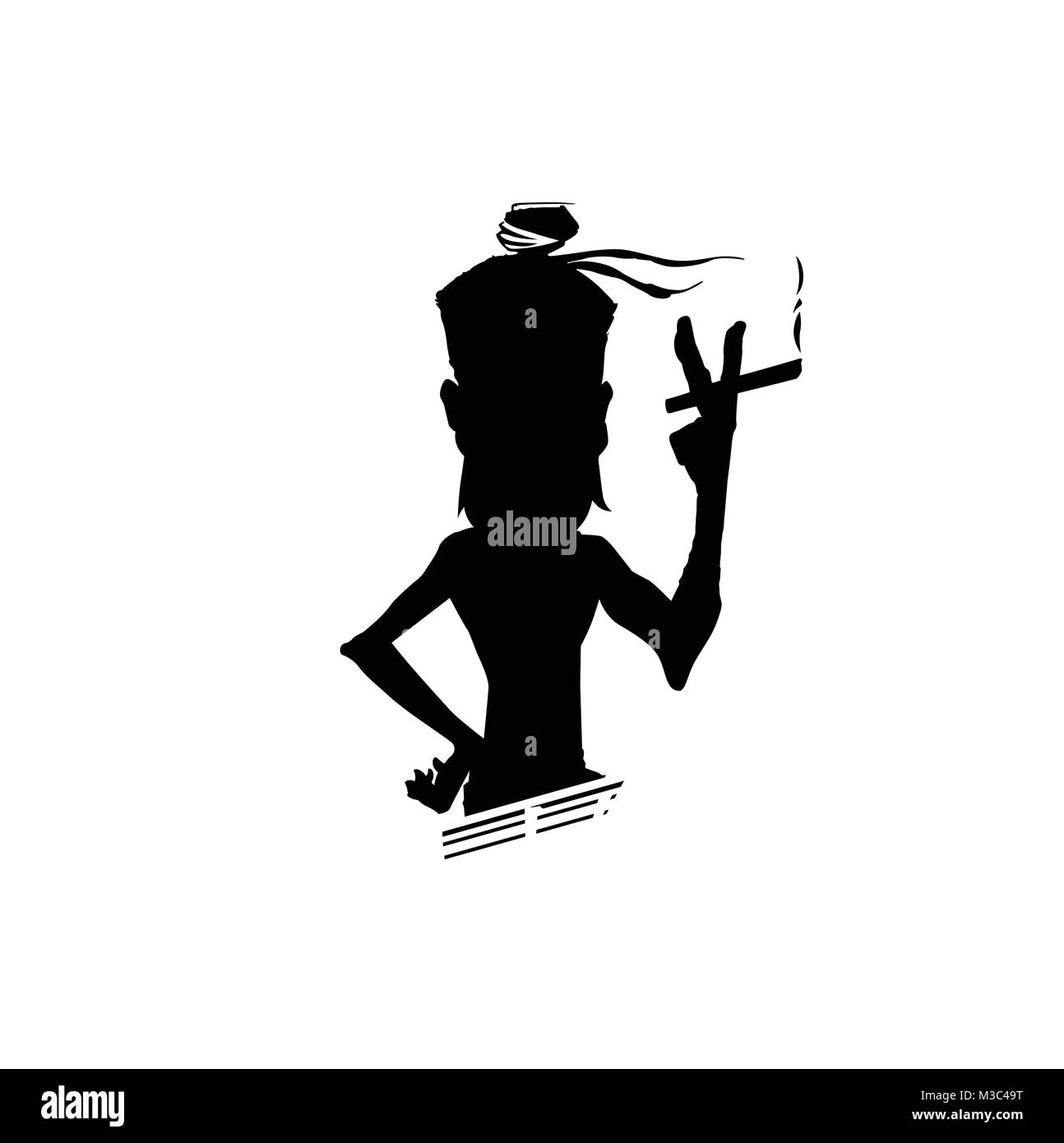 Uomo con un cigaratte illustrazione vettoriale Illustrazione Vettoriale