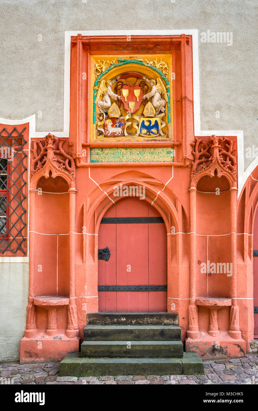 Rilievo basso al portale sul Burgberg in Meissen, Bassa Sassonia, Germania Foto Stock