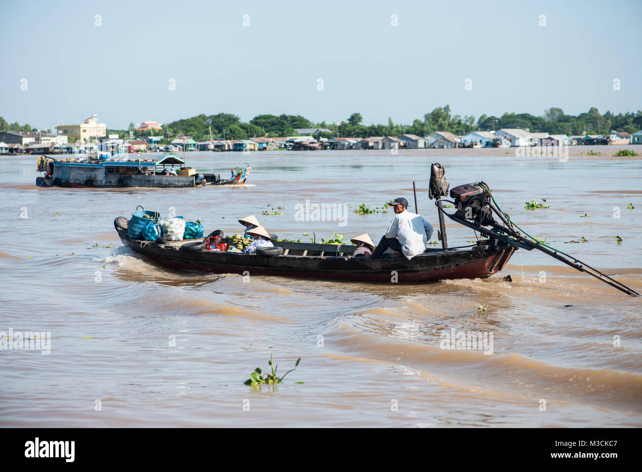 Barche sul Mekong, Vietnam Foto Stock