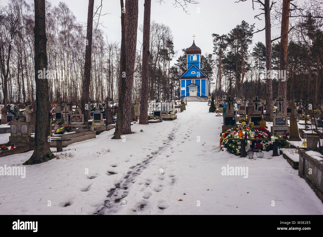 Chiesa ortodossa di San Giovanni il Teologo nel villaggio Pawly, Bialystok County nel Voivodato Podlaskie del nord-est della Polonia Foto Stock