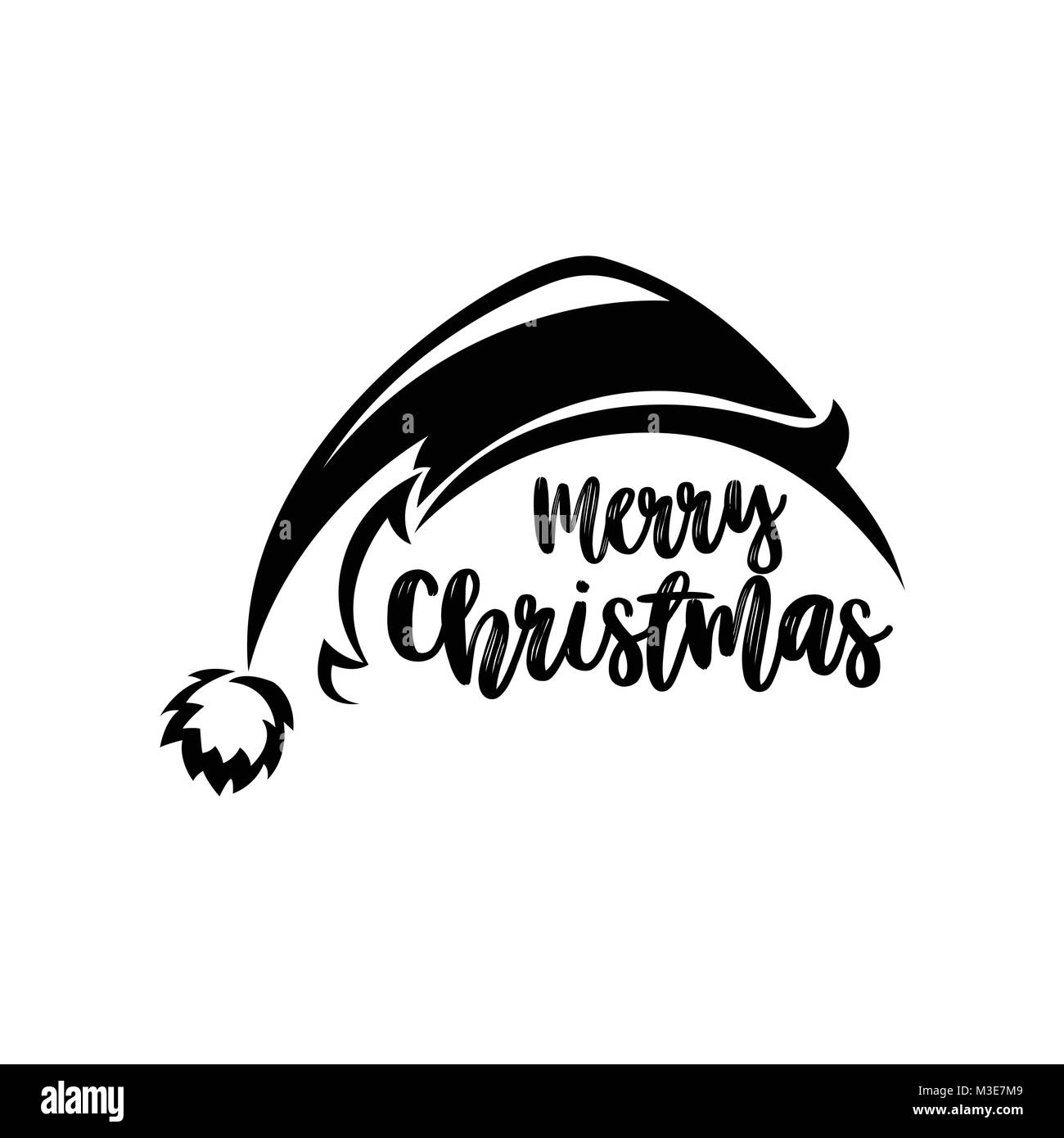 Il nero di santa claus hat illustrazione vettoriale. Illustrazione Vettoriale