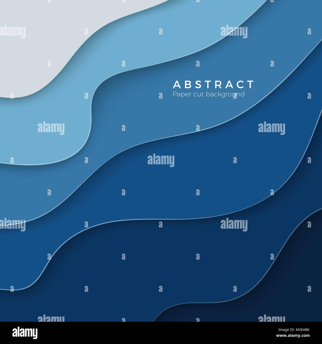 3D astratto sfondo blu con carta tagliata forme. Il layout di progettazione per le aziende e gli elementi di poster. Carving colorata arte. Telaio della carta sullo sfondo. Vettore Illustrazione Vettoriale