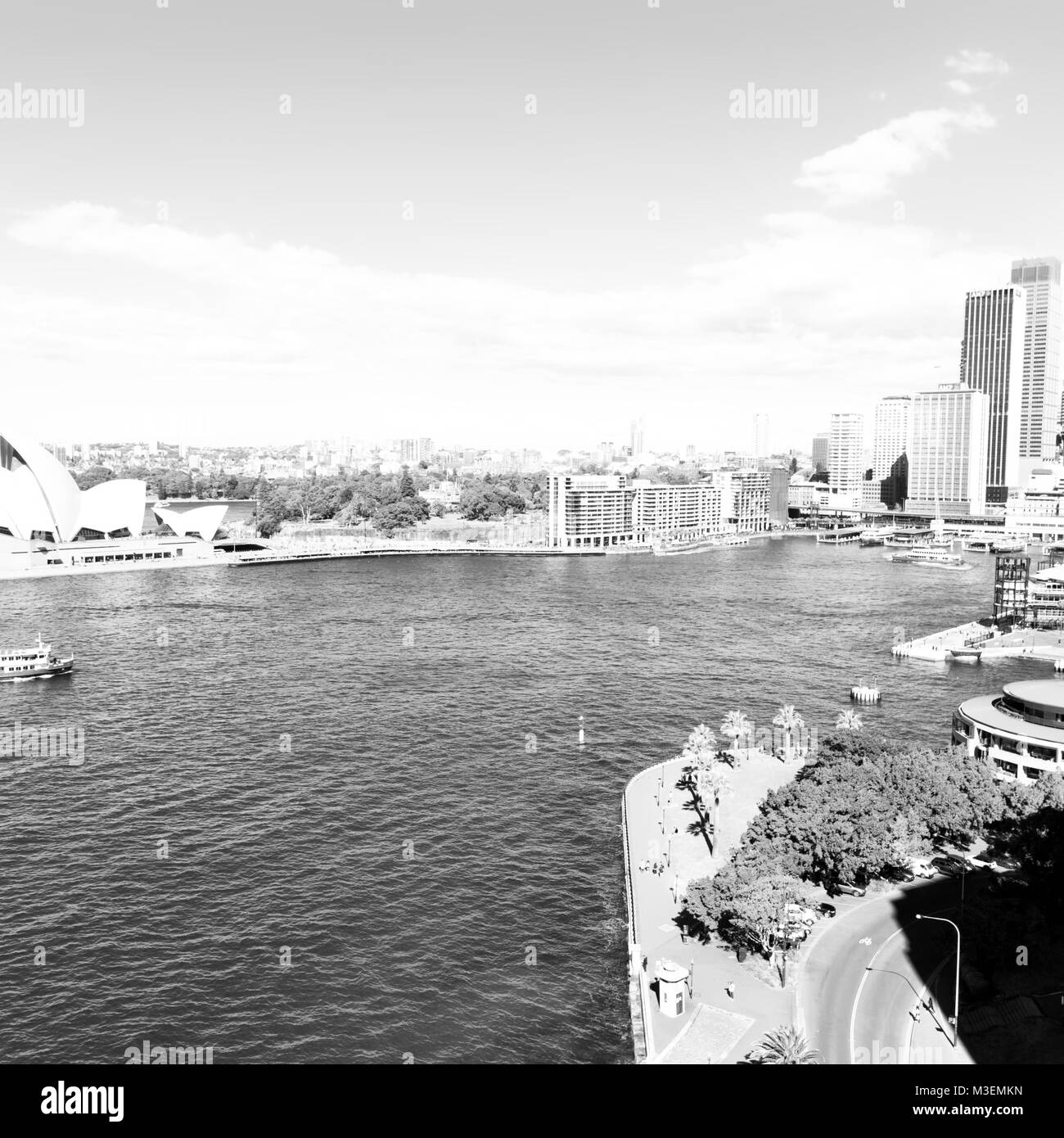 In Australia Sydney Opera House e la baia e lo skyline della città Foto Stock