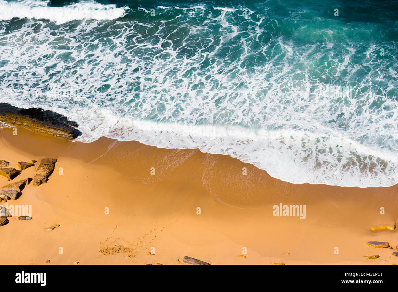 Spiaggia di sabbia vista aerea Foto Stock
