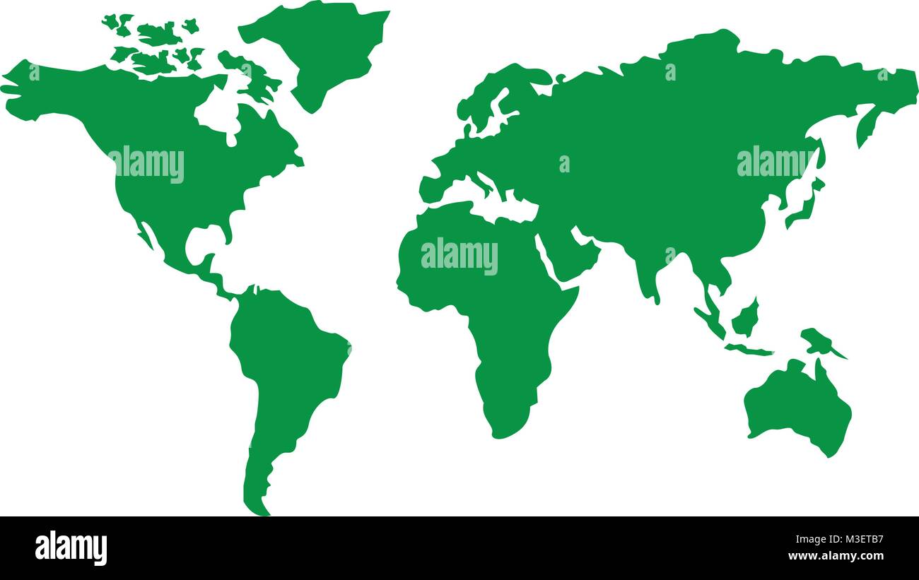 Mappa del mondo con i paesi continente Illustrazione Vettoriale