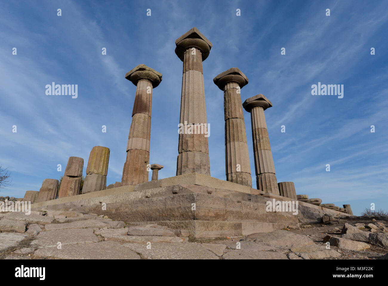 Il tempio di Athena a Assos, Canakkale, Turchia Foto Stock