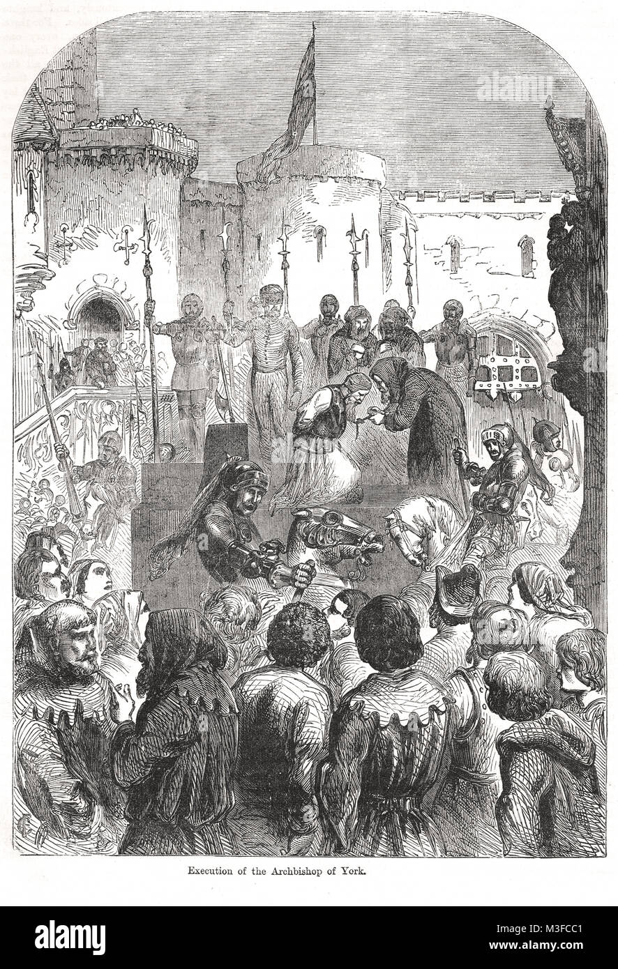 Esecuzione dell'arcivescovo di York, Richard le Scrope, 8 giugno 1405, aumento del Nord contro il re Enrico IV Foto Stock