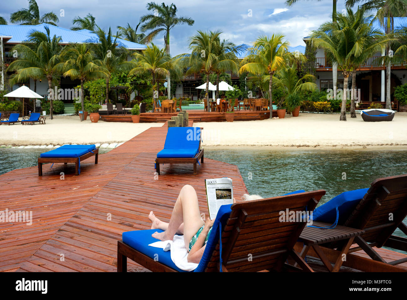 Chabil Mar Beach Front Hotel di lusso Placencia Belize America Centrale Foto Stock