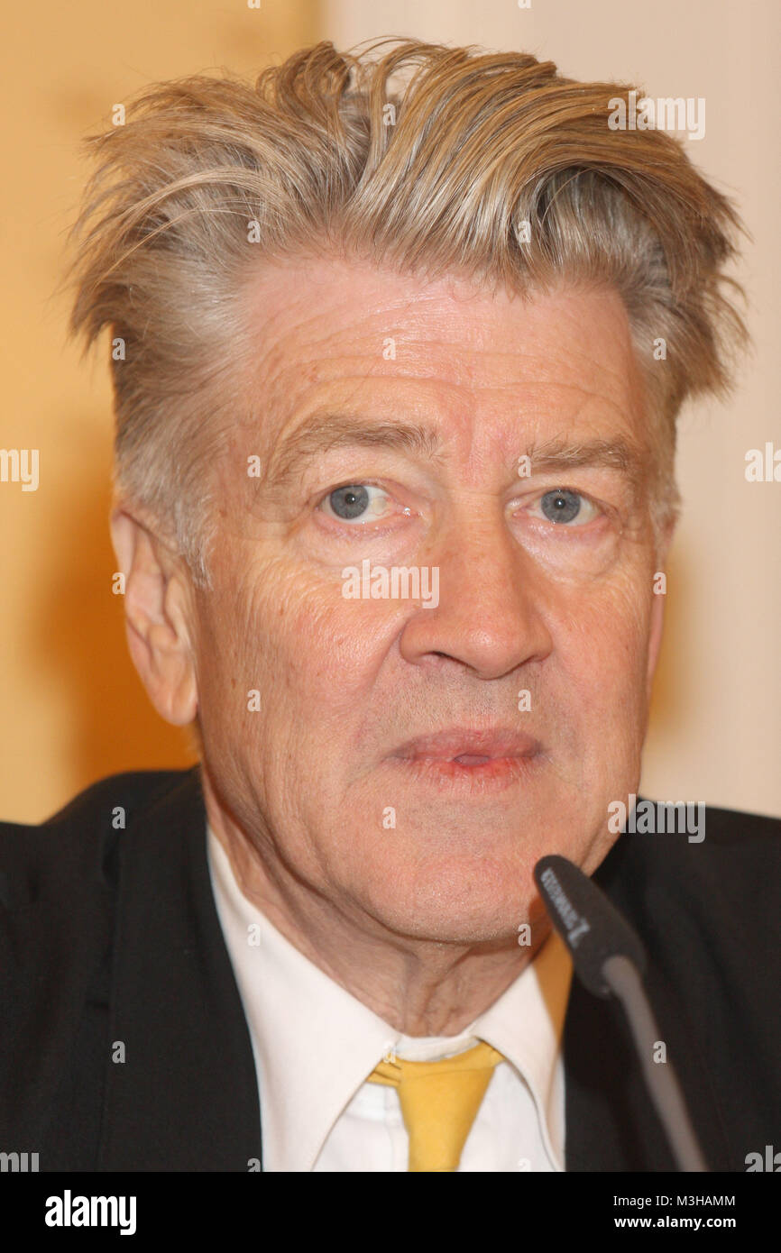 David Lynch - mehrfach ausgezeichneter Filmregisseur ("Twin Peaks', 'Blue Velvet" und "ulholland Drive') , stellt in Hamburg sein bewusstseins-basiertes Erziehungs und Friedensprogramm vor. 14.11.2007, Alantic Hotel Foto Stock