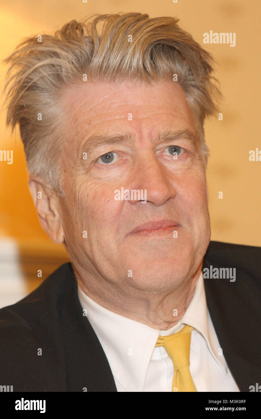 David Lynch - mehrfach ausgezeichneter Filmregisseur ("Twin Peaks', 'Blue Velvet" und "ulholland Drive') , stellt in Hamburg sein bewusstseins-basiertes Erziehungs und Friedensprogramm vor. 14.11.2007, Alantic Hotel Foto Stock