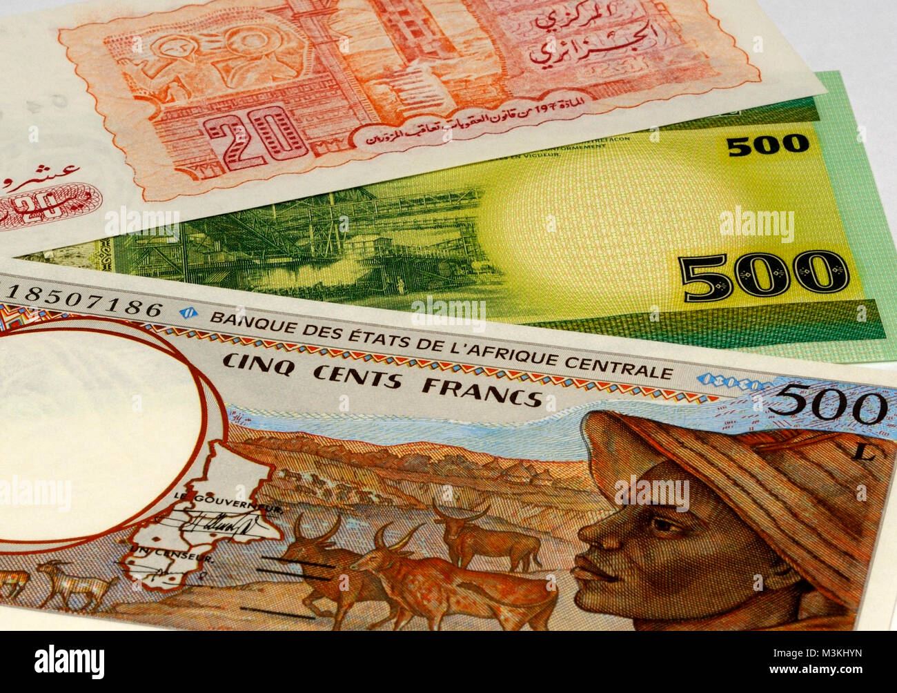 Nord Africa Occidentale cambio di banconote Foto Stock