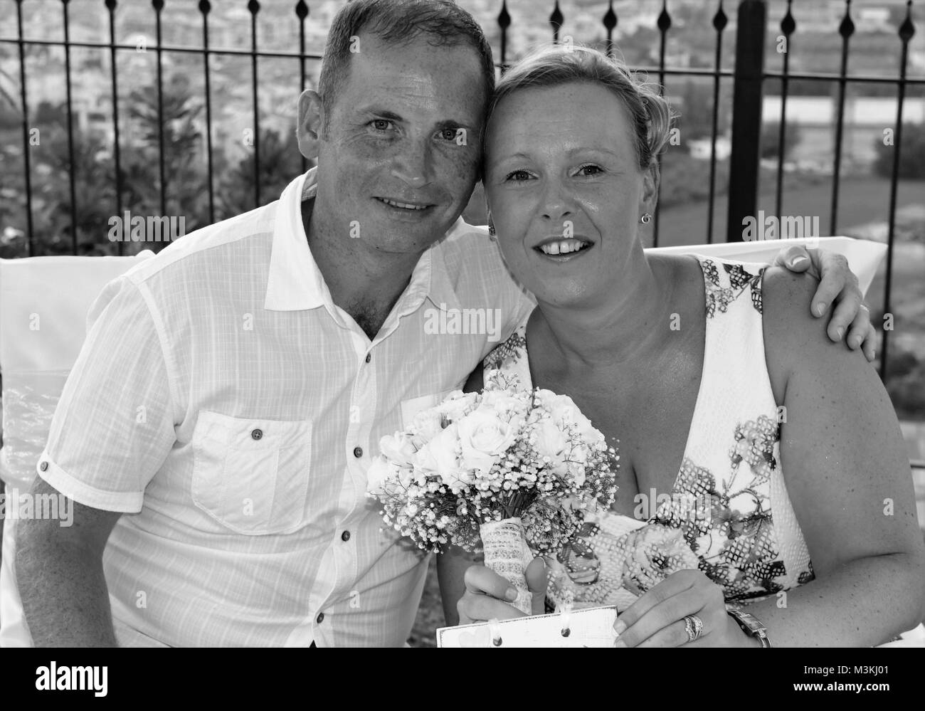 4 AGOSTO 2017, FETHIYE, TURCHIA: Ospiti di nozze ad un matrimonio di amici a fethiye, turchia, 4 agosto 2017 Foto Stock