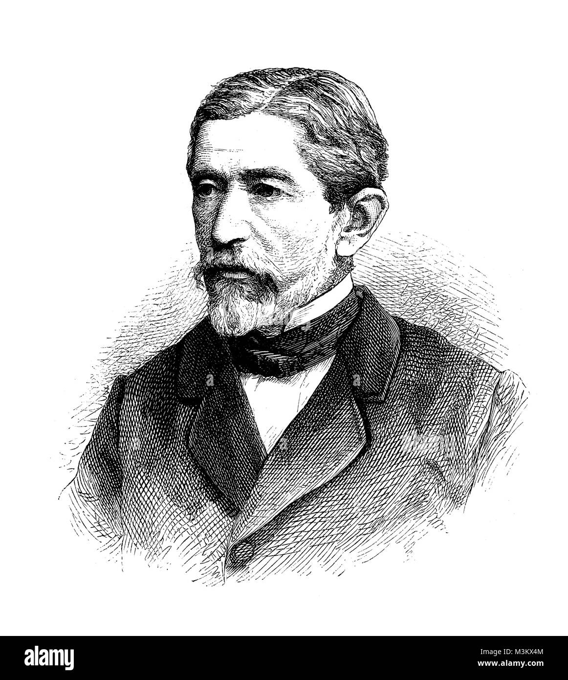 Hermann von Mallinckrodt, deputato tedesco, vintage ritratto di incisione Foto Stock