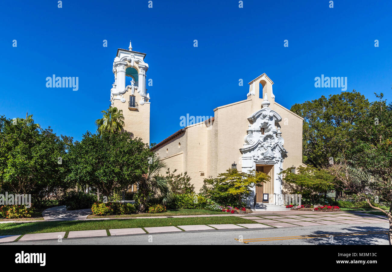 Coral Gables Chiesa congregazionale, Miami-Dade County, Florida, Stati Uniti d'America. Foto Stock