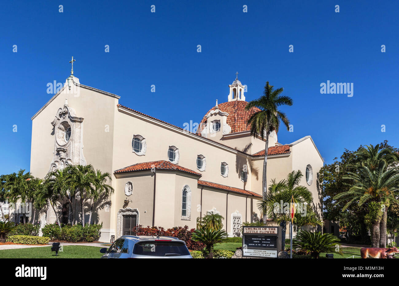 Til chiesa del Piccolo Fiore, Coral Gable, Miami-Dade, Florida, Stati Uniti d'America. Foto Stock
