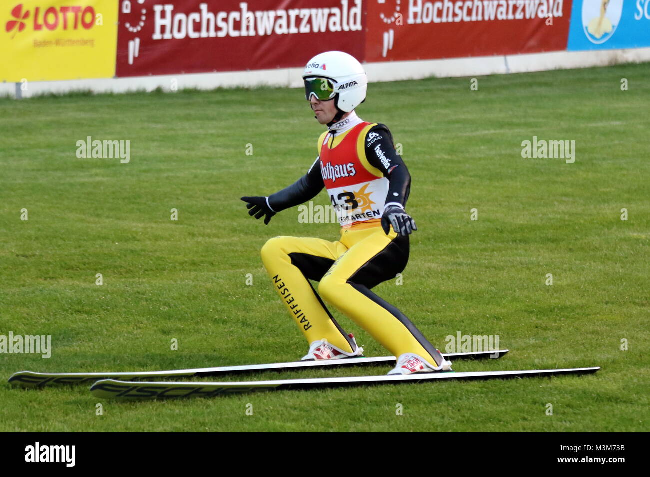 Simon Ammann (Schweiz /SUI) in der Qualifikation FIS Sommer Grand Prix 2016 Hinterzarten Foto Stock