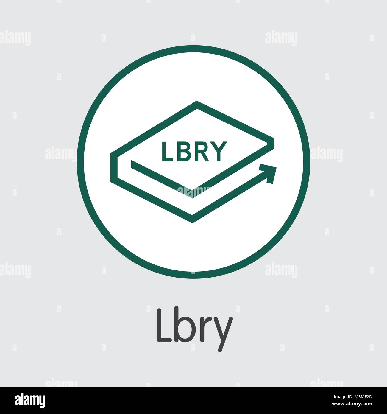 LBRY Cryptocurrency - Vettore logo colorato. Illustrazione Vettoriale