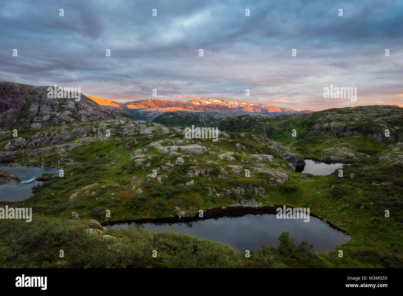 Norvegia Mountain Sunset adottate nel 2017 Foto Stock