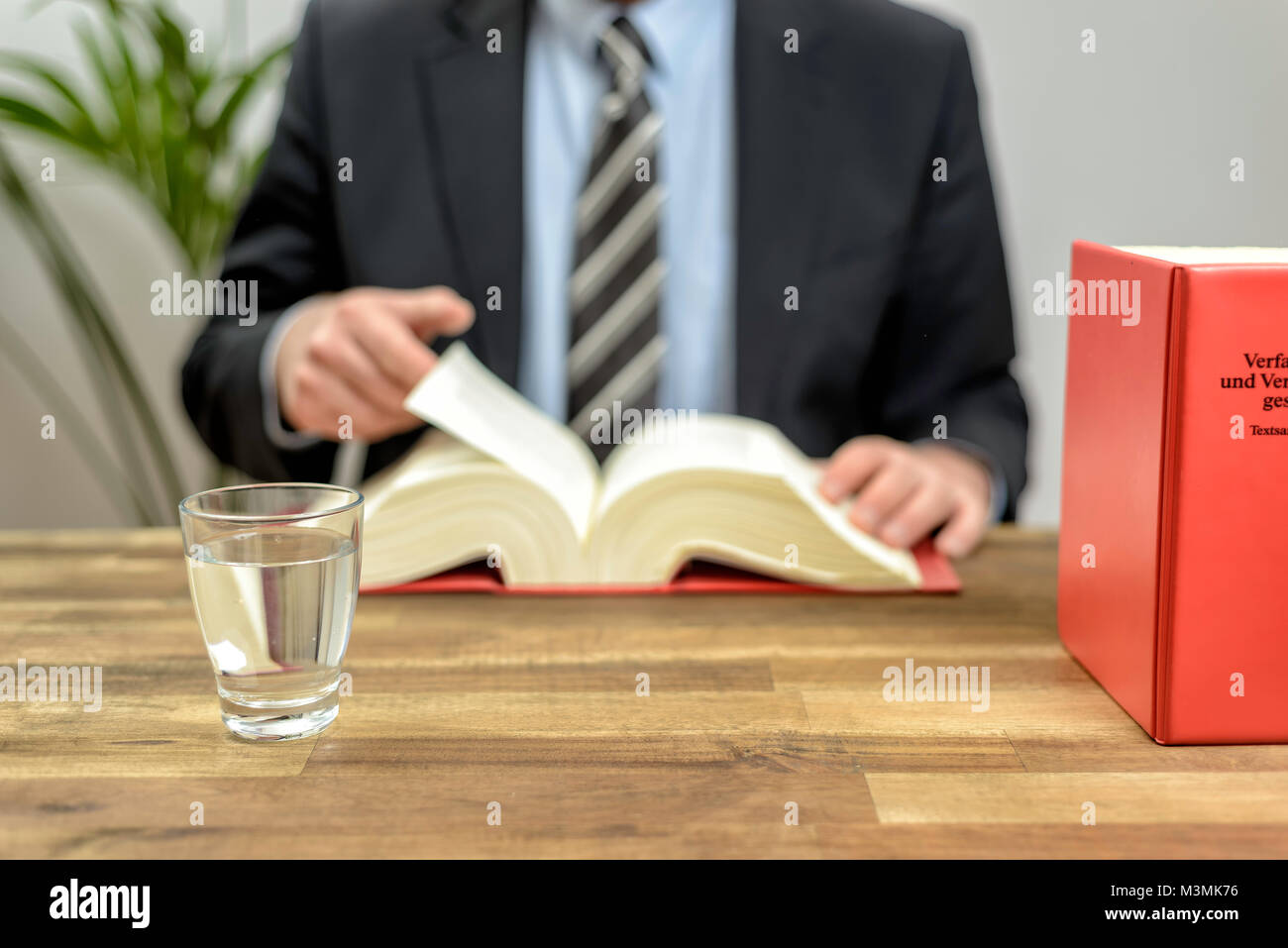 Ufficio di un avvocato tedesco con libri legali Foto Stock