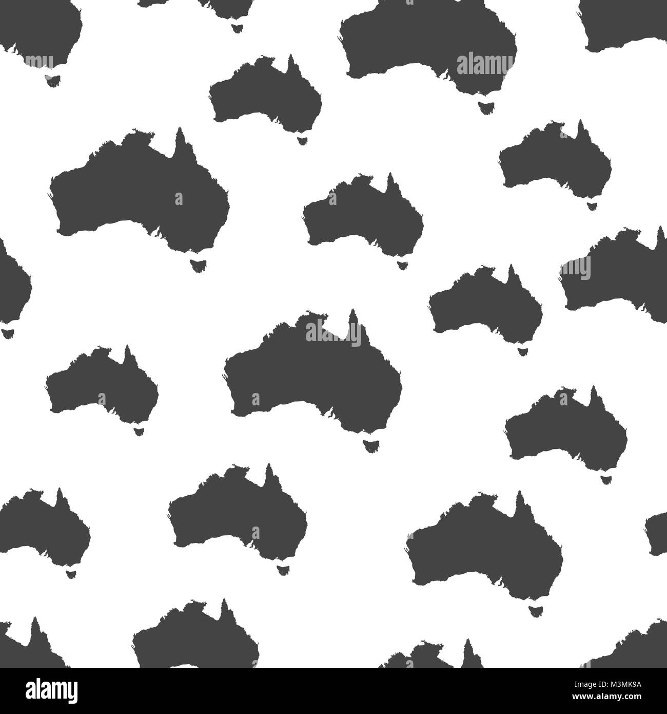 Australia mappa seamless pattern. Il concetto di Business Australia pittogramma. Illustrazione Vettoriale su sfondo bianco. Illustrazione Vettoriale