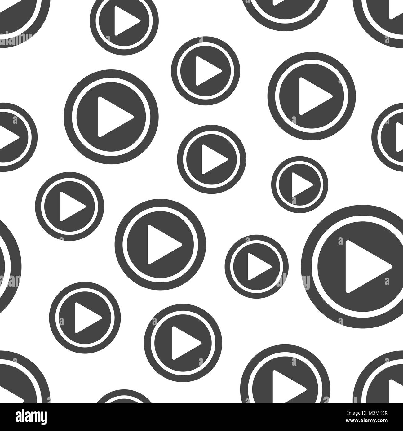 Pulsante Riproduci seamless pattern. Il concetto di business start pittogramma. Illustrazione Vettoriale su sfondo bianco. Illustrazione Vettoriale